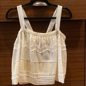 White ALC lace crop top